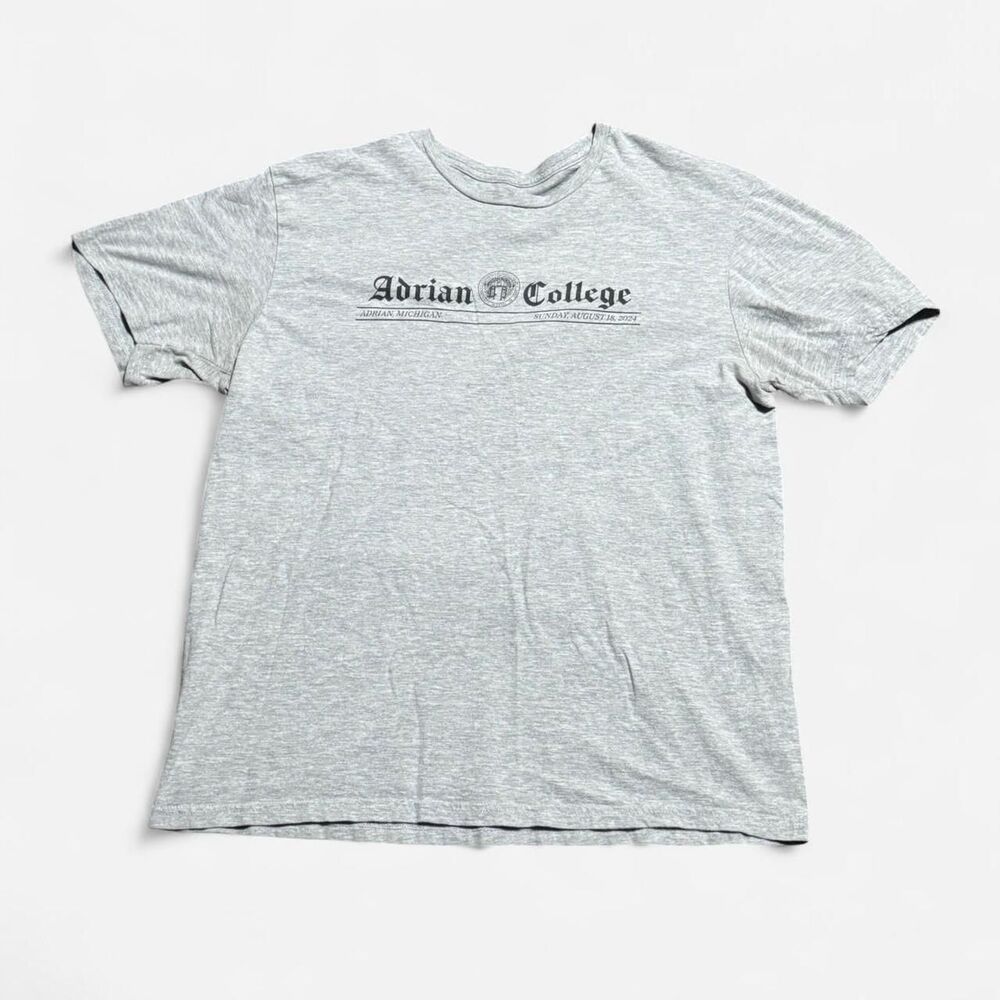 Adrian college grey large size T shirt #adrian #college #grey